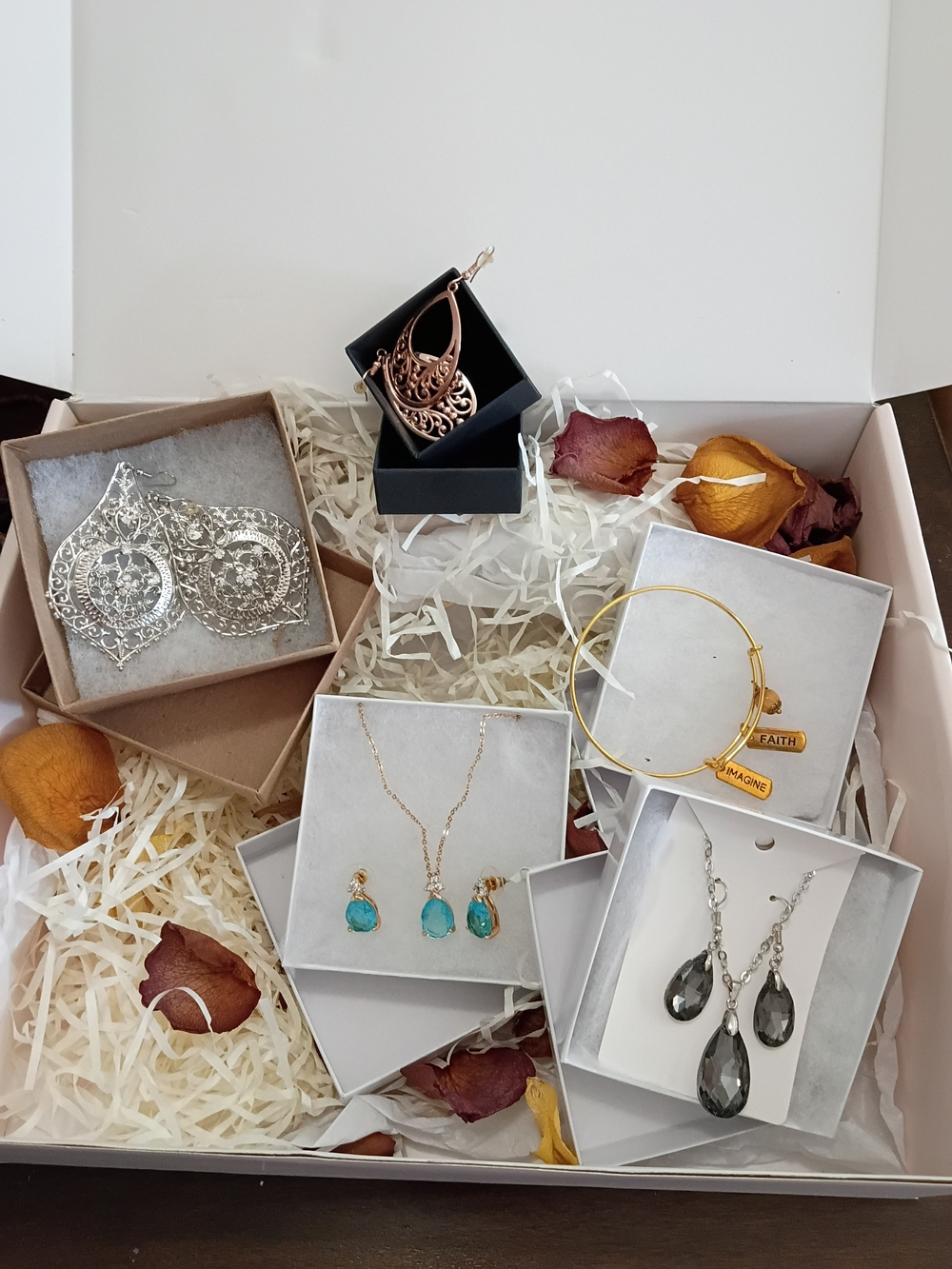 Jewelry Sets Pick One Gold-Tone Turquoise Pendant Necklace and Earrings Set